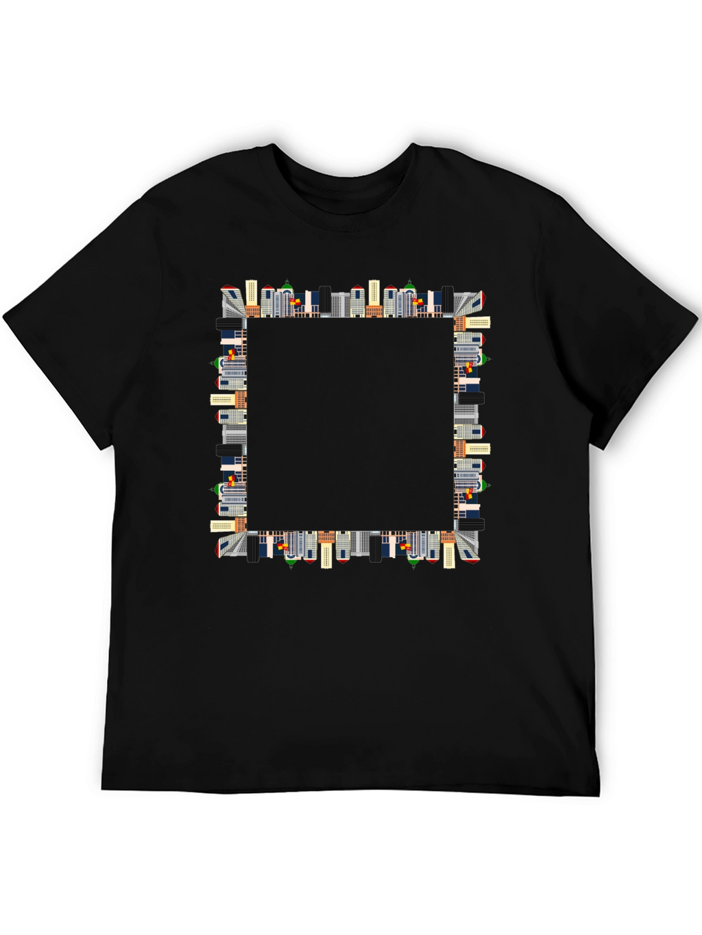 Urban Skyline Graphic Black T-Shirt