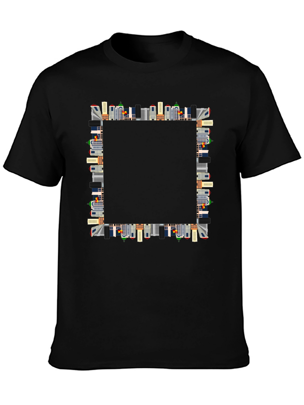 Urban Skyline Graphic Black T-Shirt
