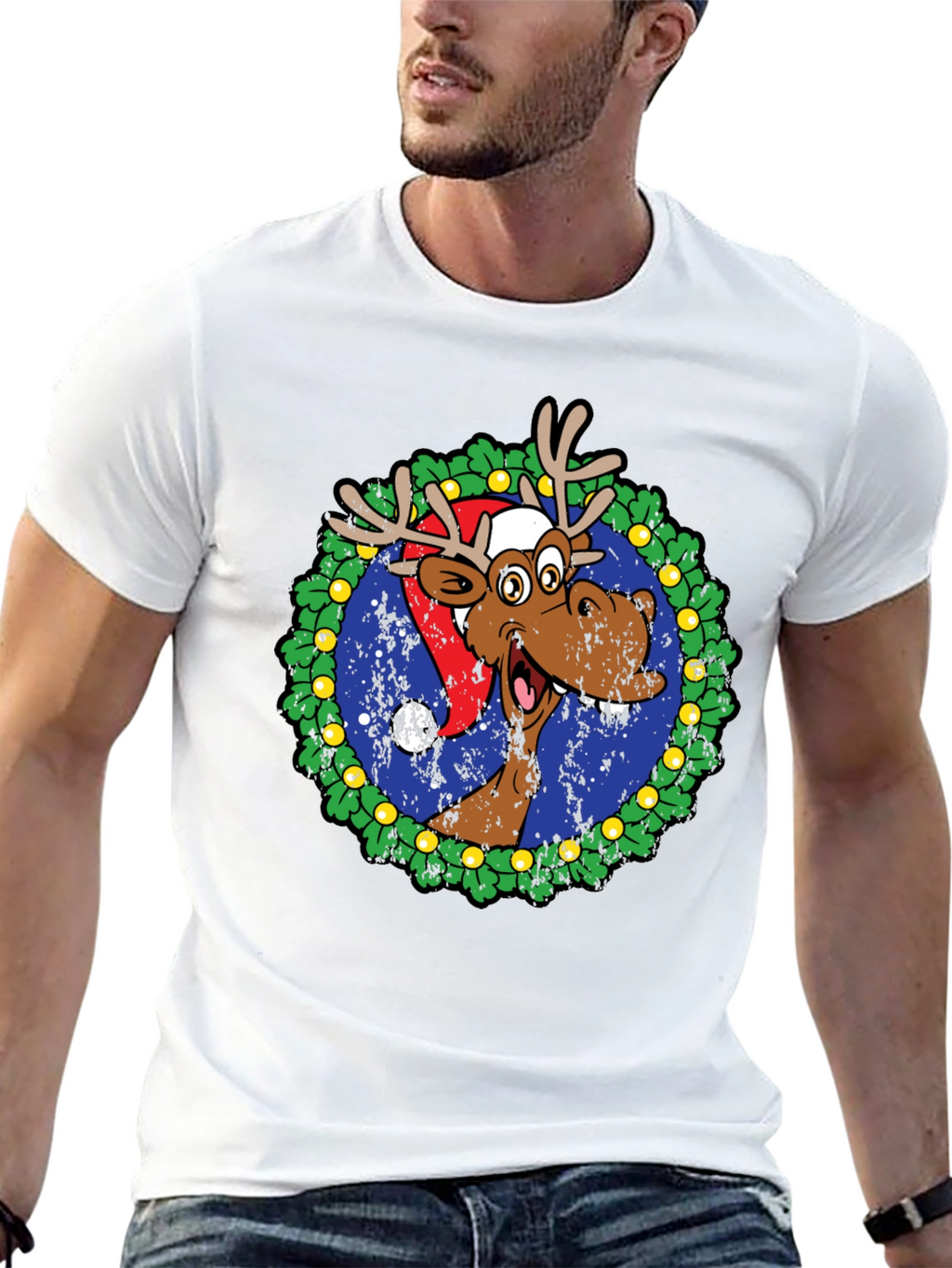 Festive Moose Christmas T-Shirt
