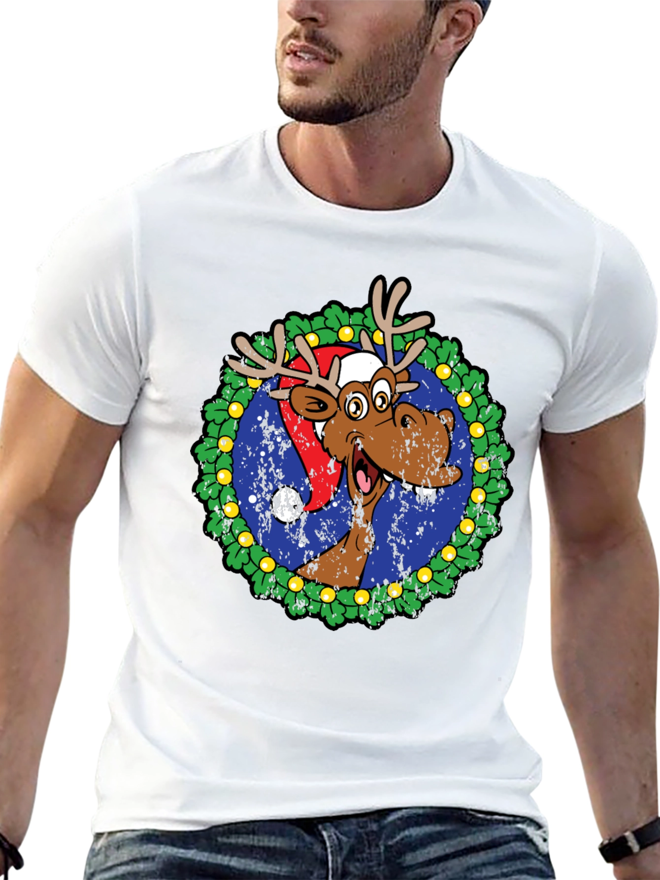 Festive Moose Christmas T-Shirt