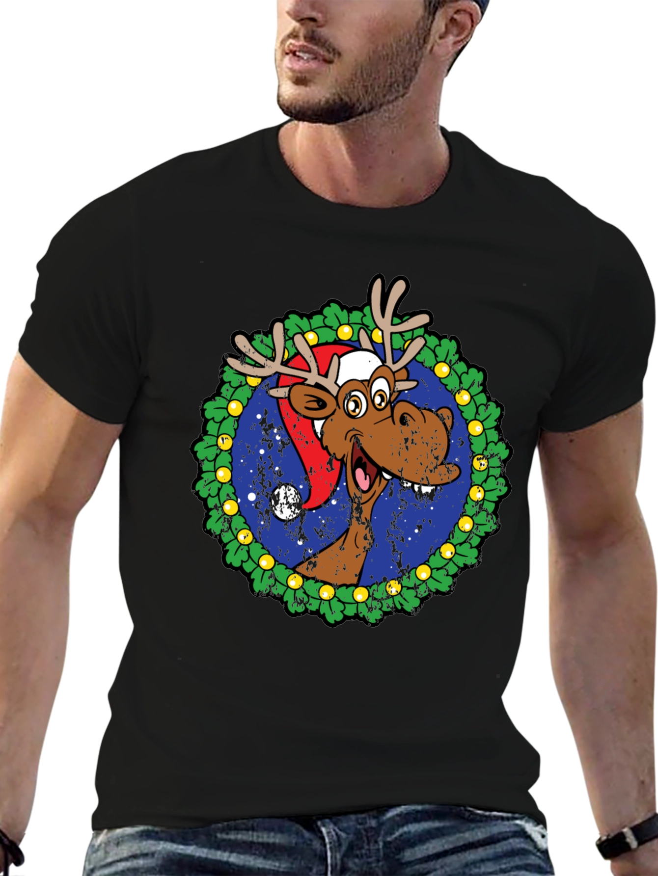 Festive Moose Christmas T-Shirt