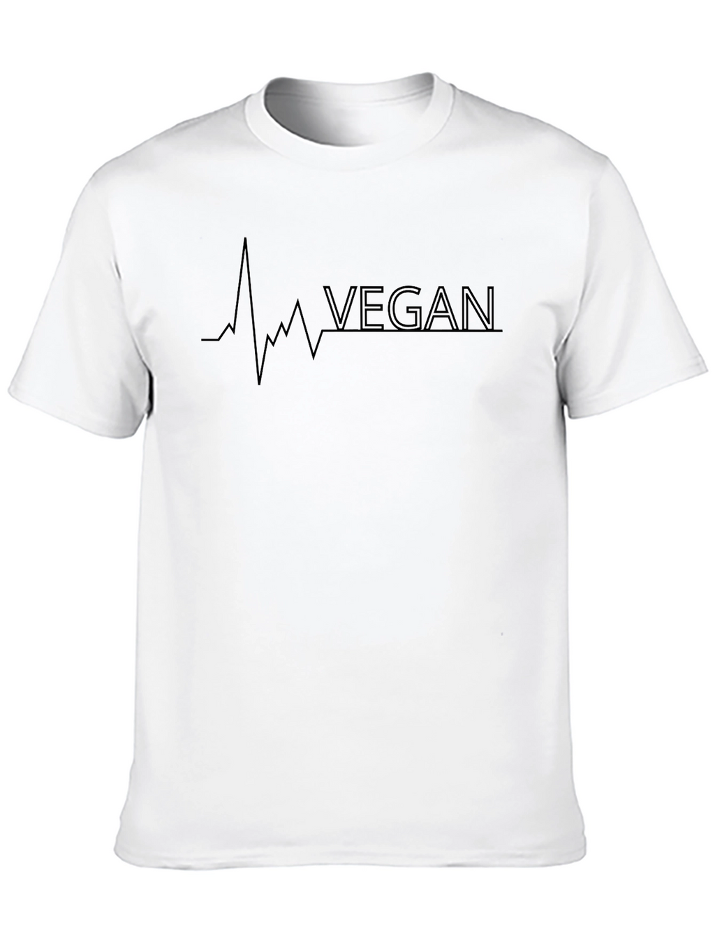 Vegan Heartbeat T-Shirt - Black Cotton Tee