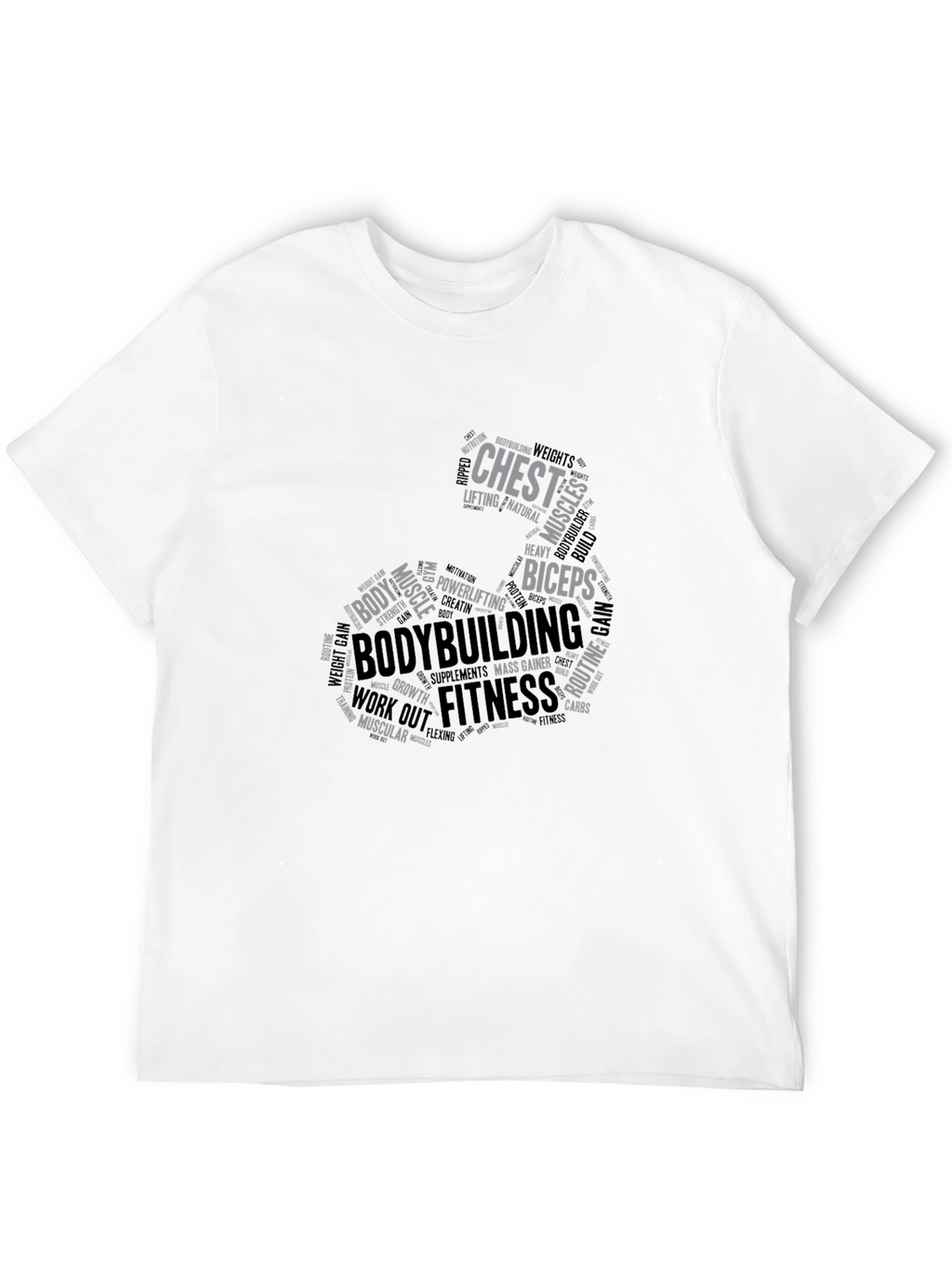 Bodybuilding Word Art Graphic Tee - Fitness T-Shirt