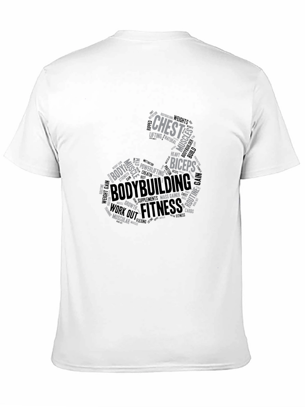 Bodybuilding Word Art Graphic Tee - Fitness T-Shirt