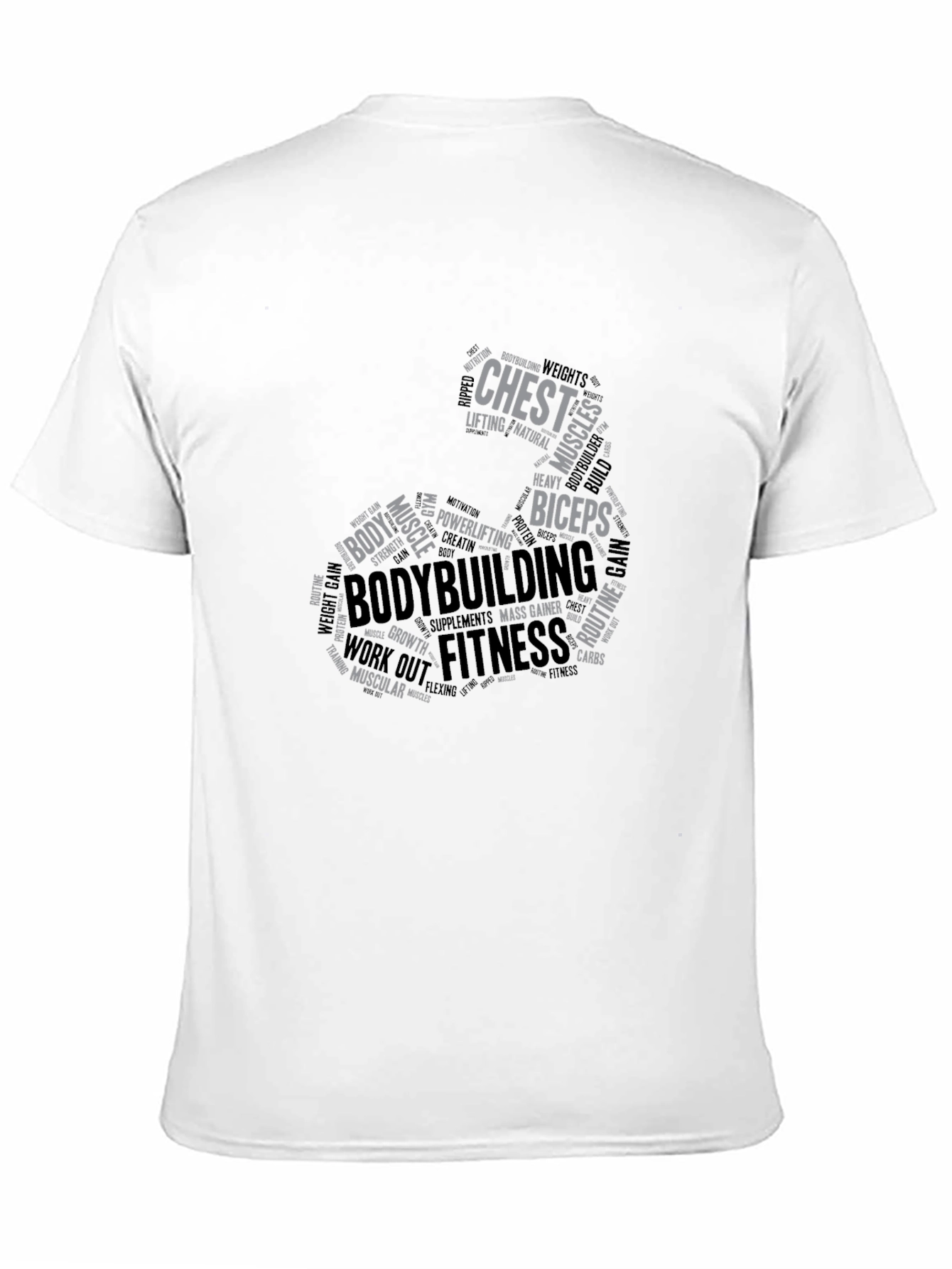 Bodybuilding Word Art Graphic Tee - Fitness T-Shirt
