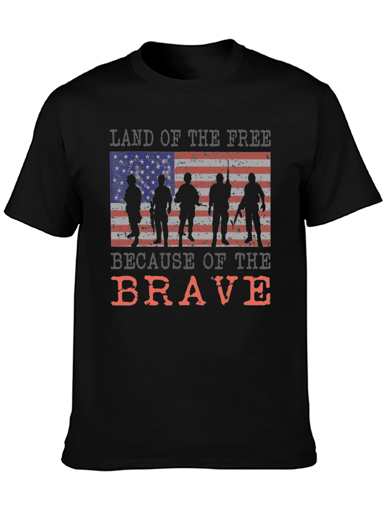 Land of the Free Brave Patriotic Graphic Tee