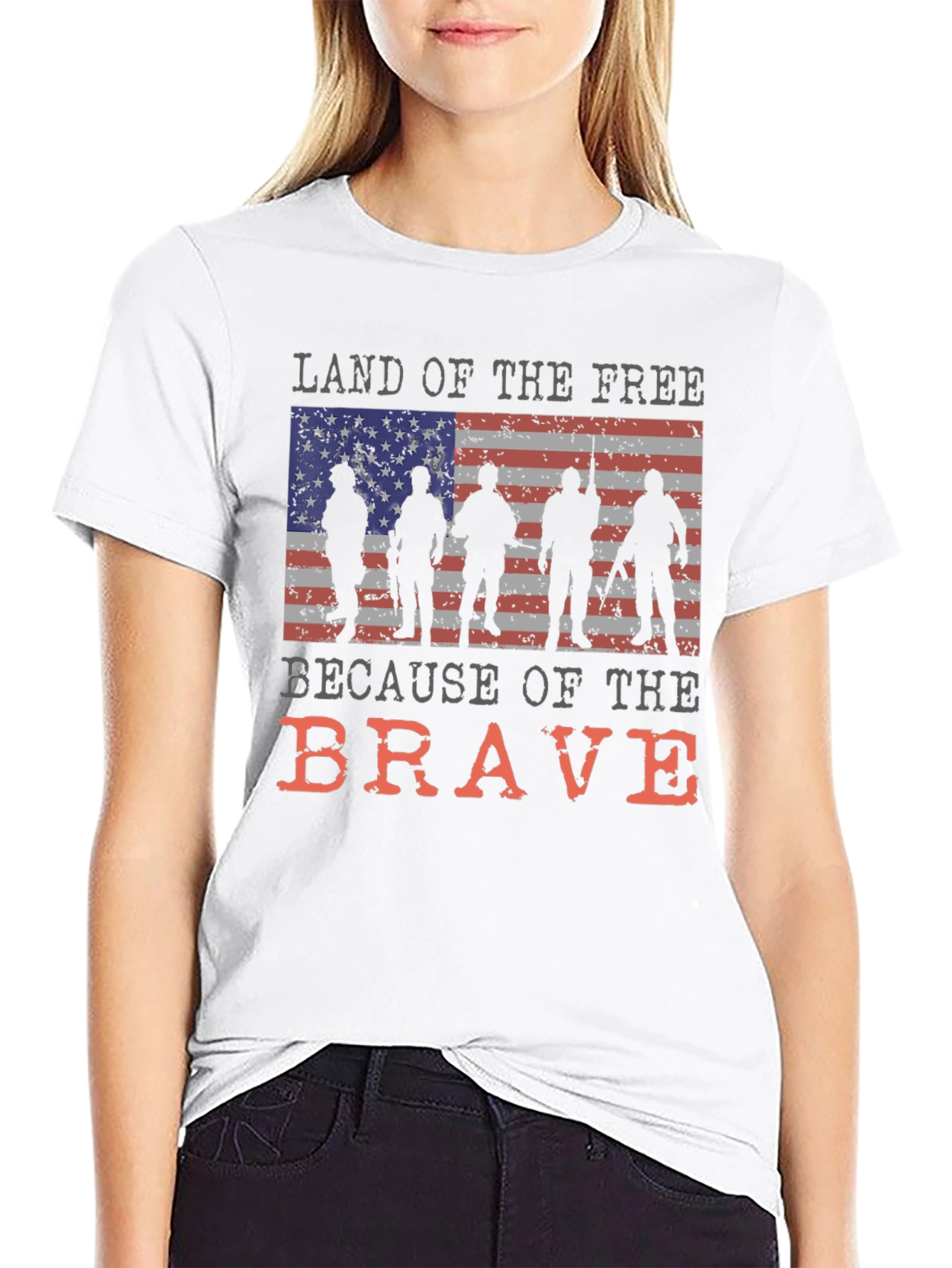 Land of the Free Brave Patriotic Graphic Tee