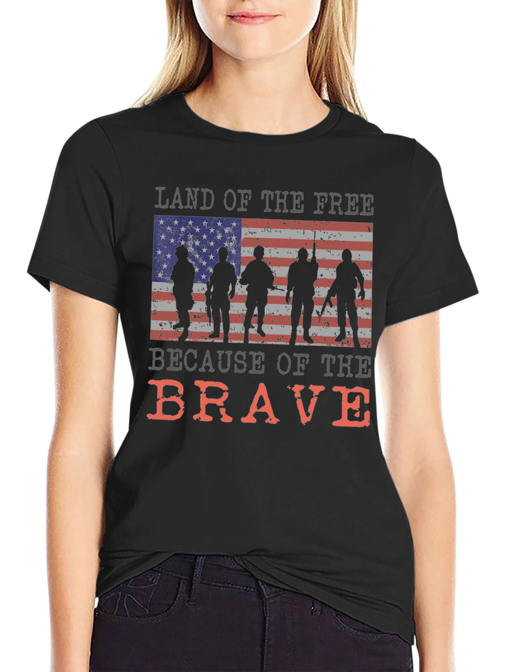 Land of the Free Brave Patriotic Graphic Tee