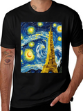 Starry Night Eiffel Tower Graphic Tee