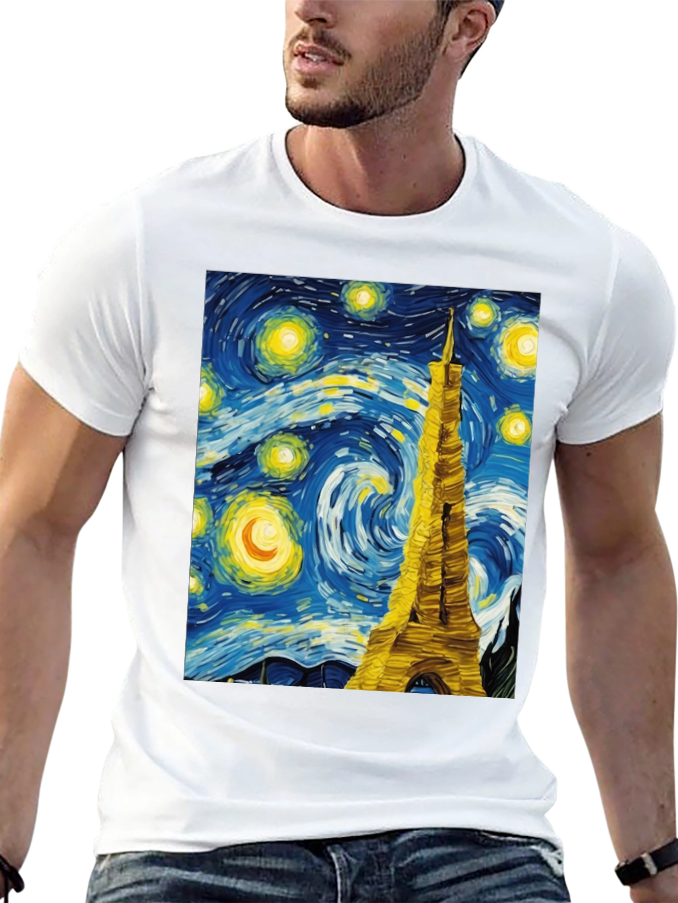 Starry Night Eiffel Tower Graphic Tee