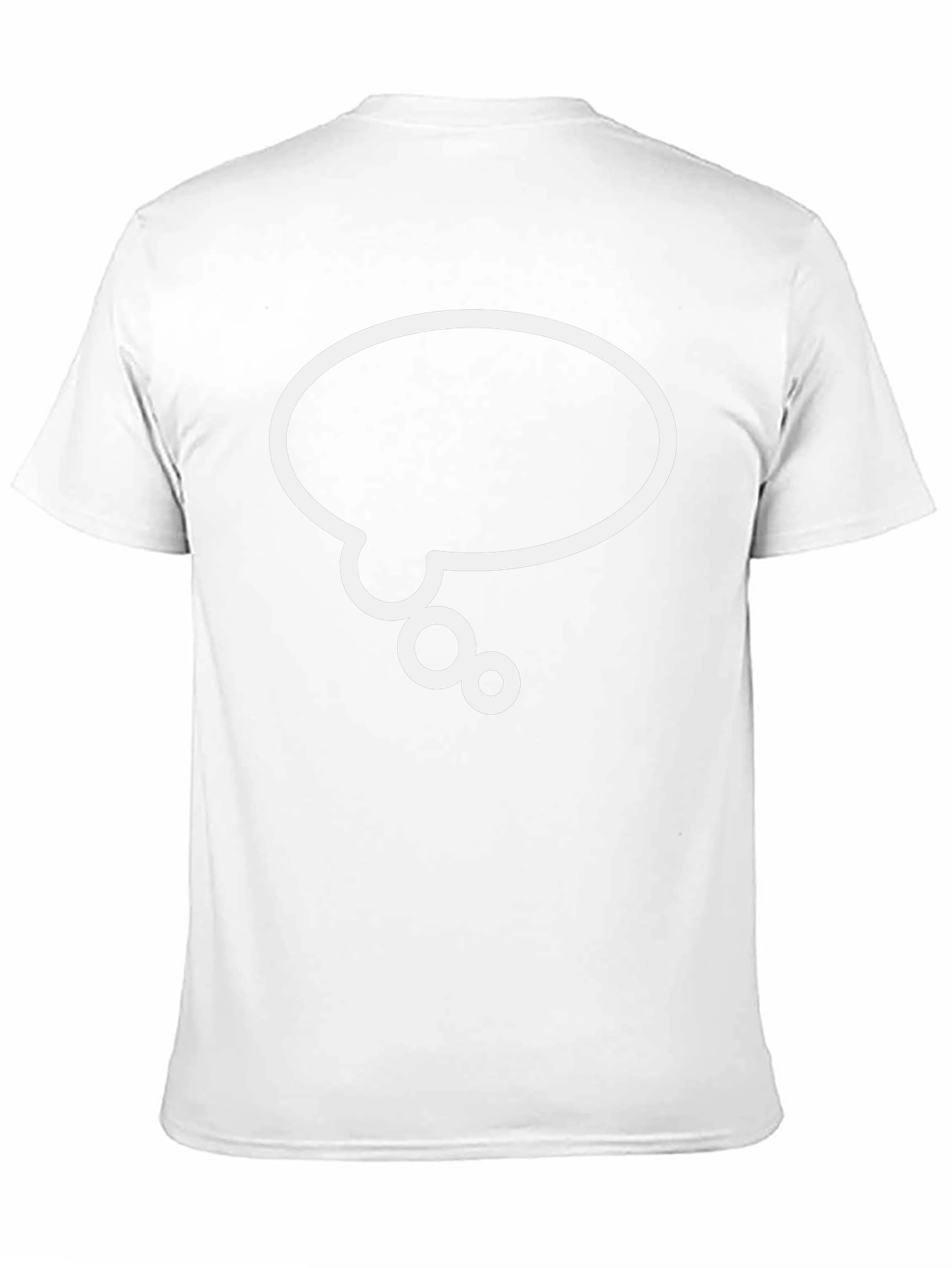 Black T-Shirt with White Thinking Bubble Graphic