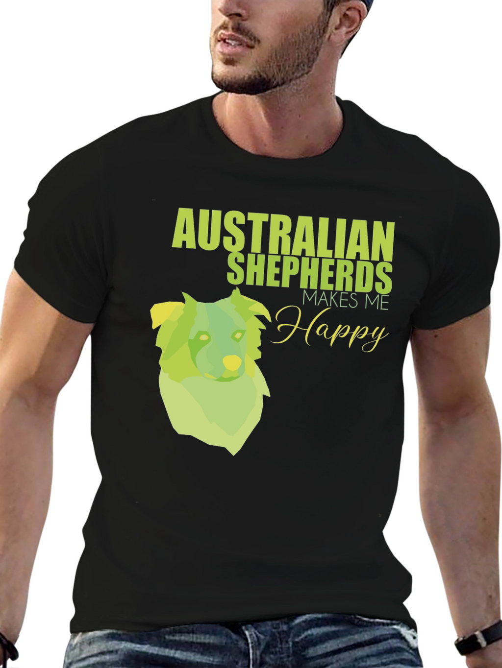 Australian Shepherd Makes Me Happy T-Shirt