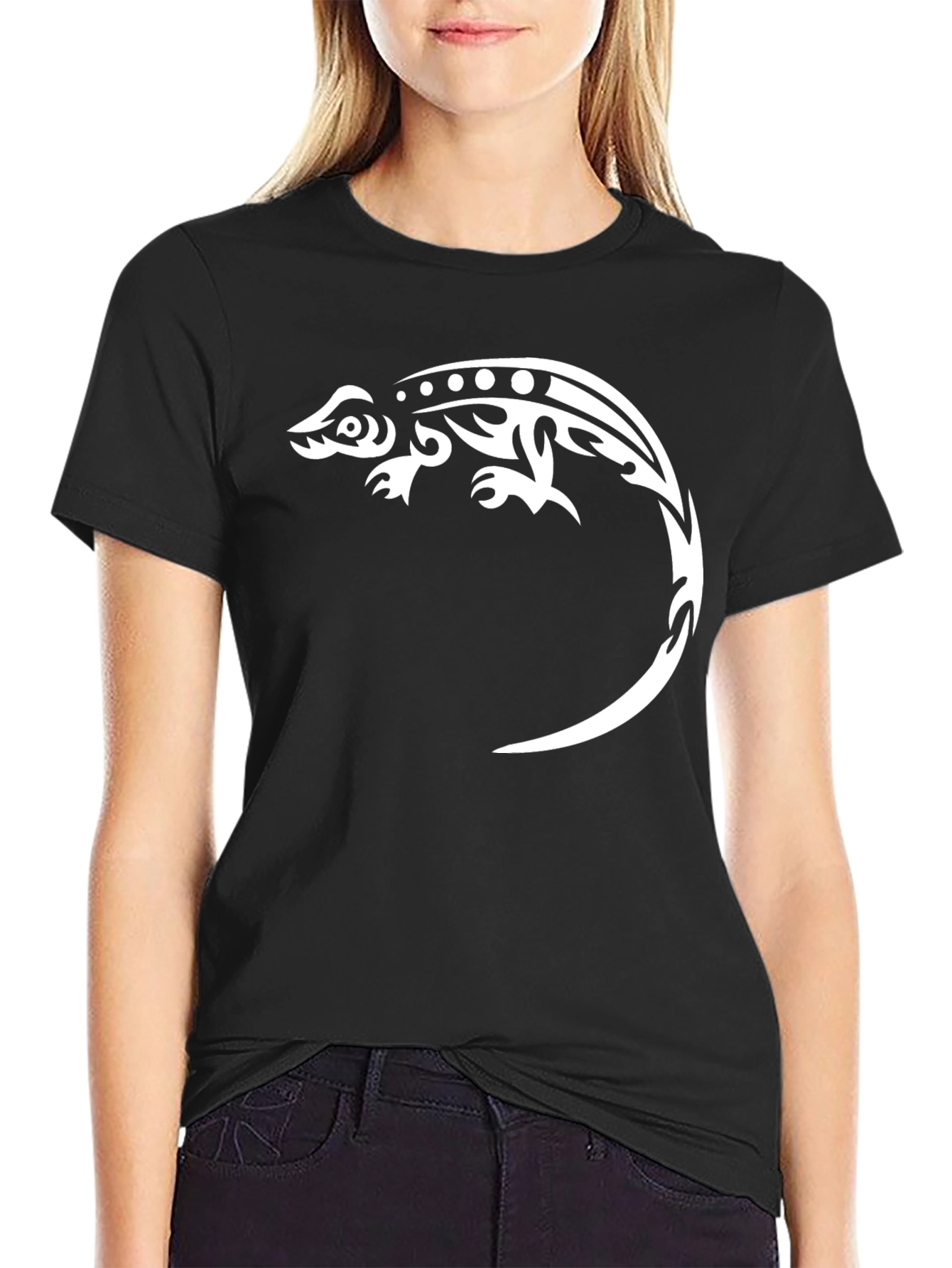 Tribal Lizard Graphic Tee - Cool Casual Style