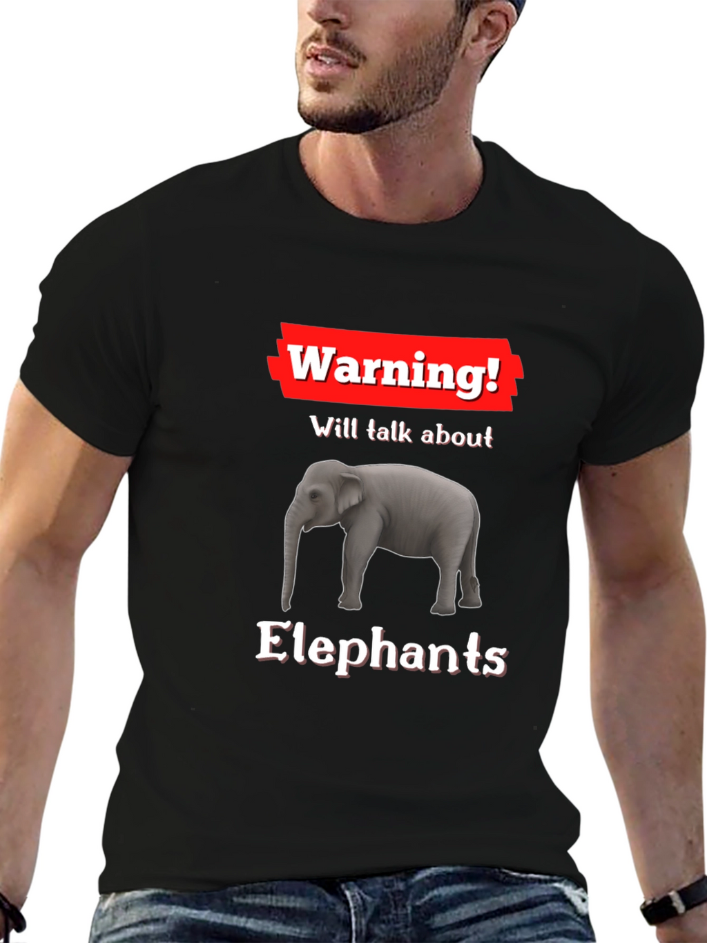 Warning! Elephant Graphic Tee - Talk About Elephants
