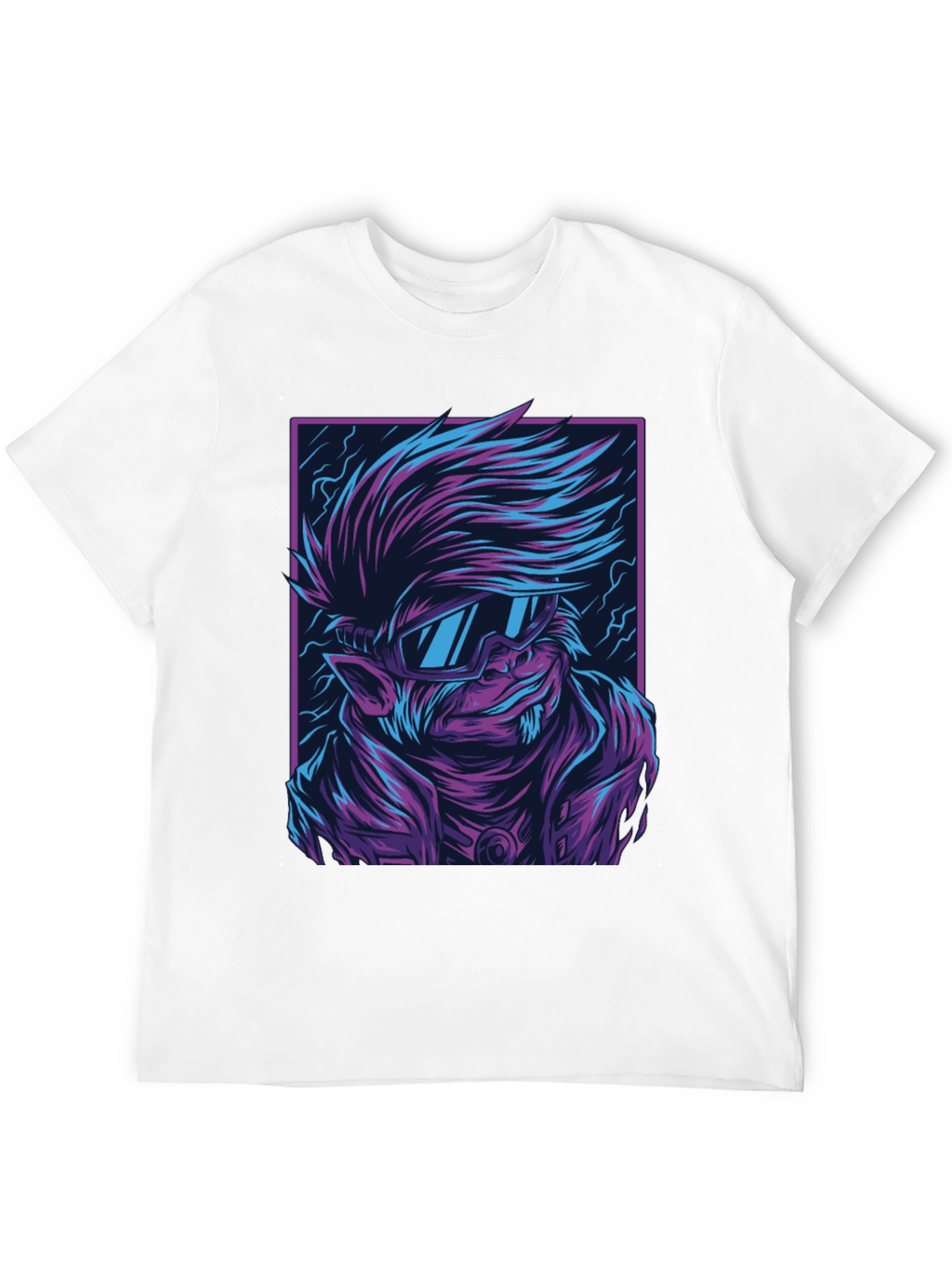 Cyberpunk Wolf Graphic Tee - Retro Style Shirt
