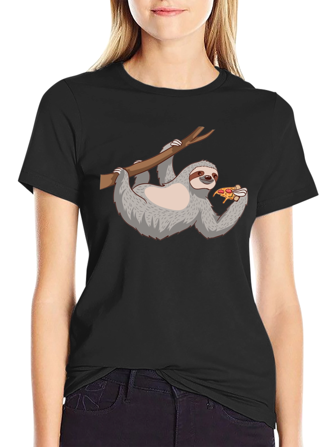 Sloth Pizza T-Shirt - Funny Animal Graphic Tee