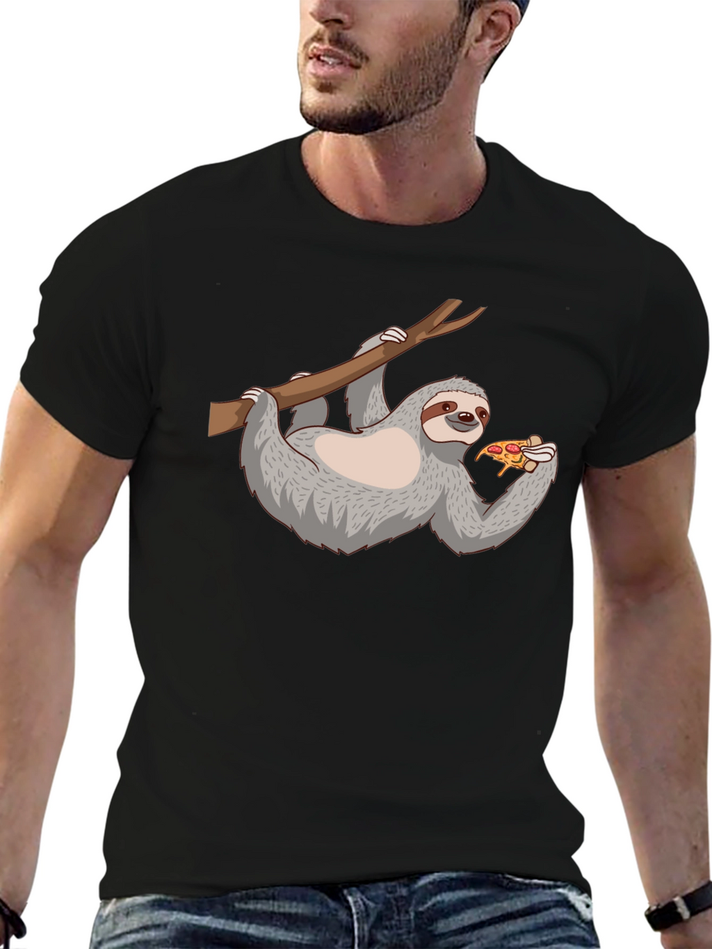 Sloth Pizza T-Shirt - Funny Animal Graphic Tee