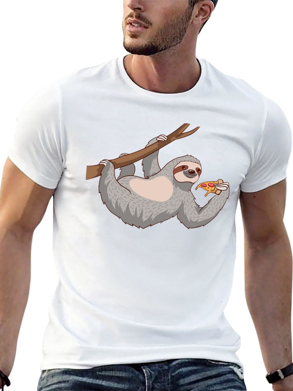 Sloth Pizza T-Shirt - Funny Animal Graphic Tee