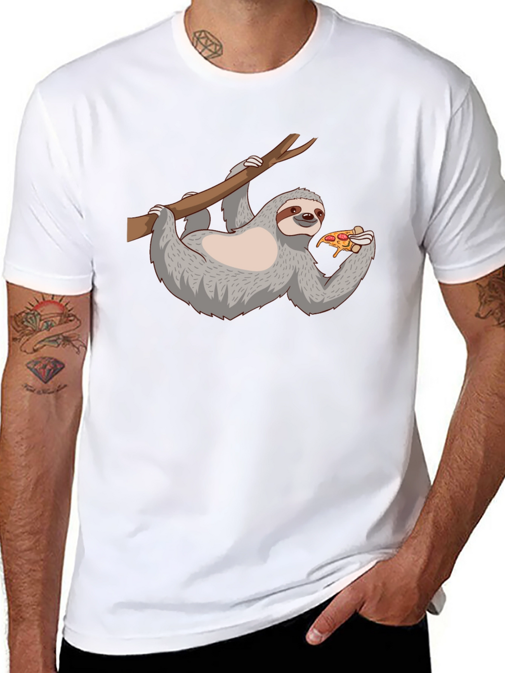 Sloth Pizza T-Shirt - Funny Animal Graphic Tee