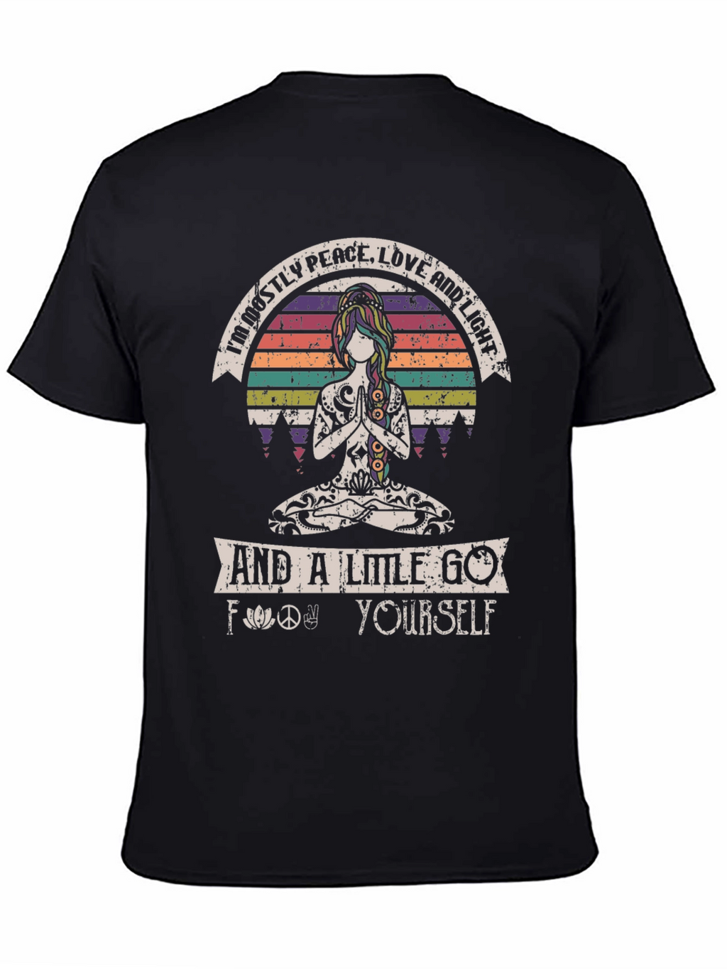 Peace Love Light Graphic Tee - Black