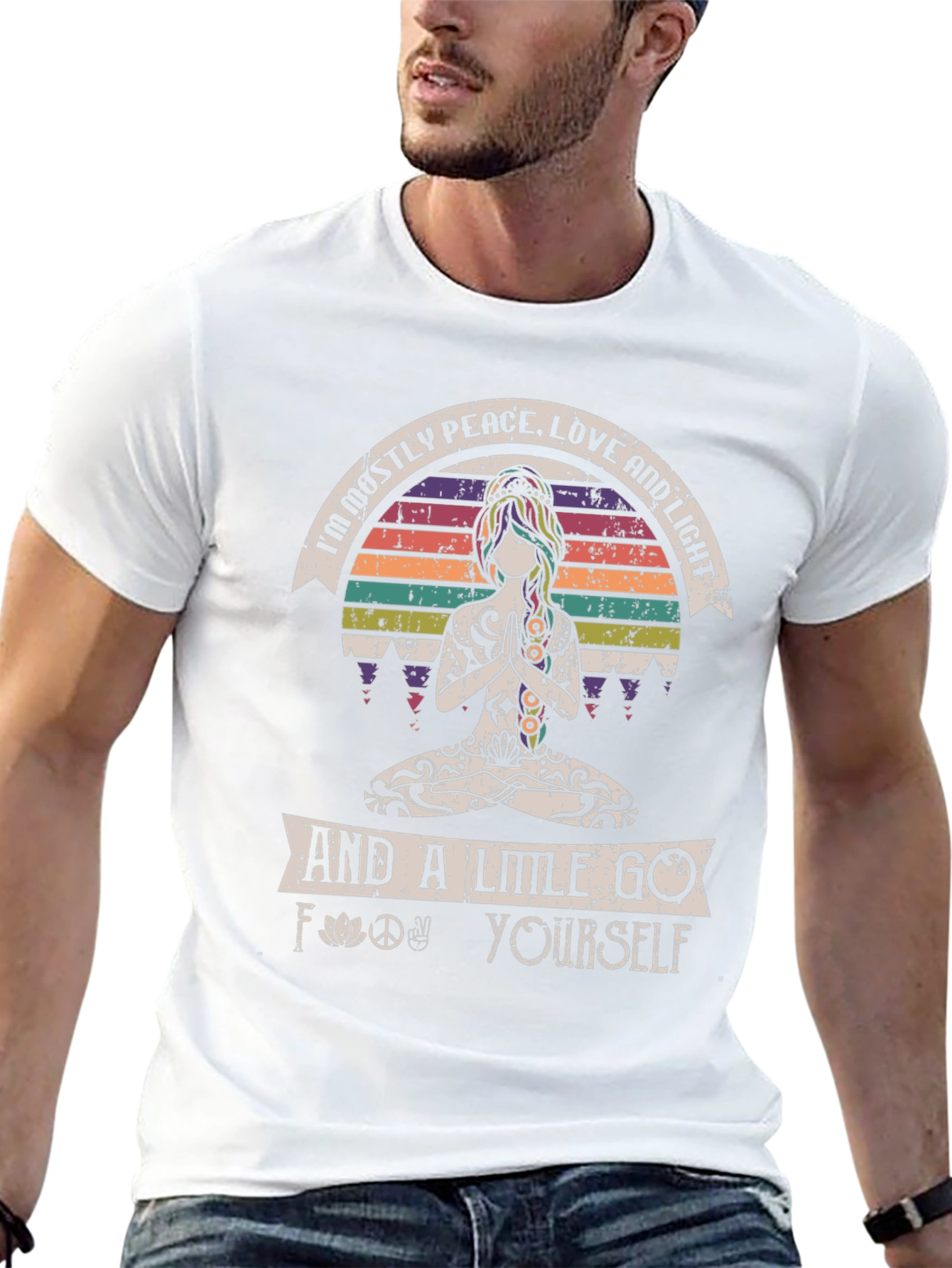 Peace Love Light Graphic Tee - Black