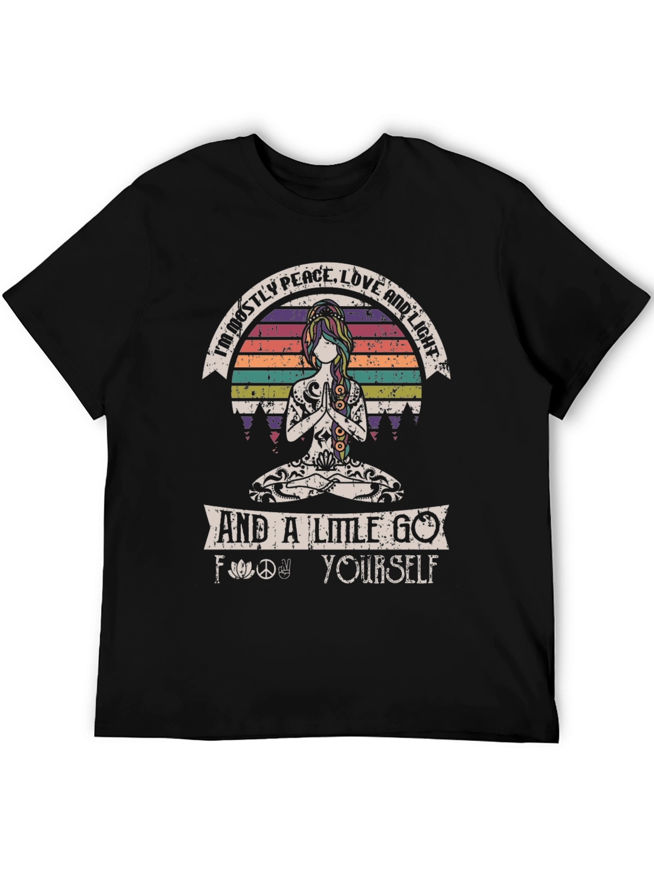 Peace Love Light Graphic Tee - Black
