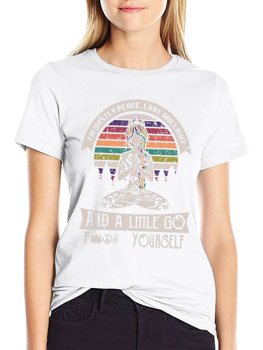 Peace Love Light Graphic Tee - Black