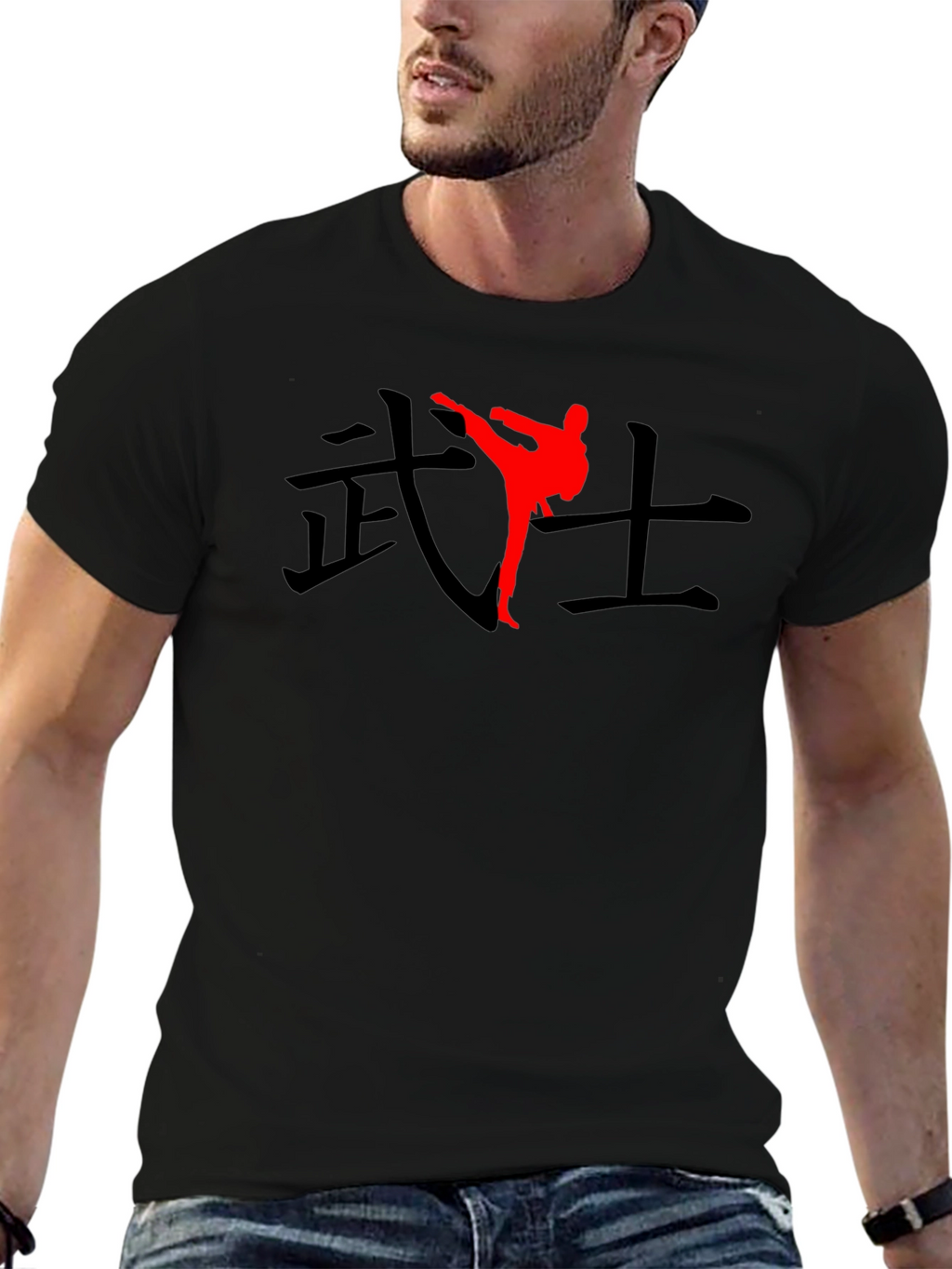 Karate Warrior Graphic T-Shirt - Black