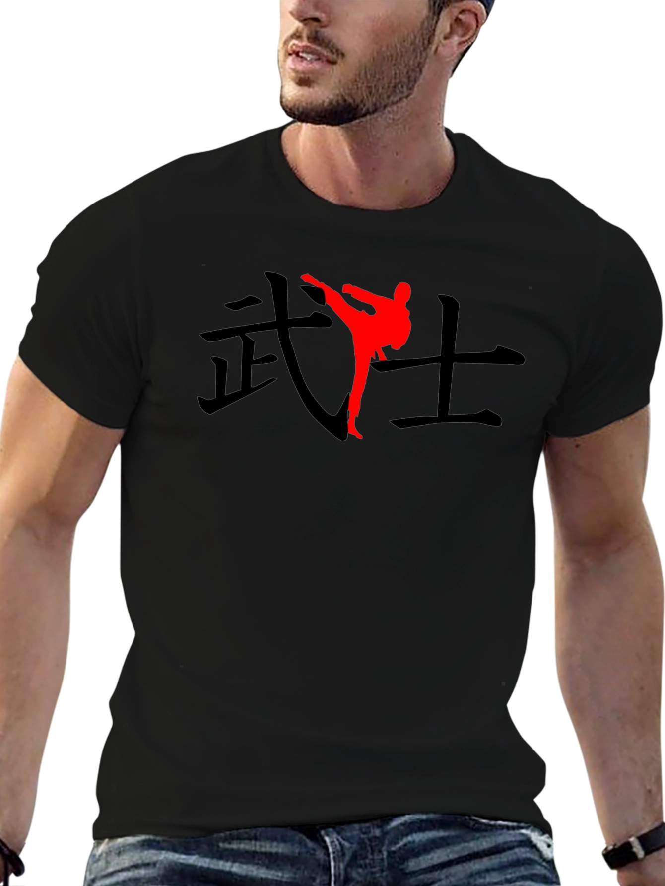 Karate Warrior Graphic T-Shirt - Black