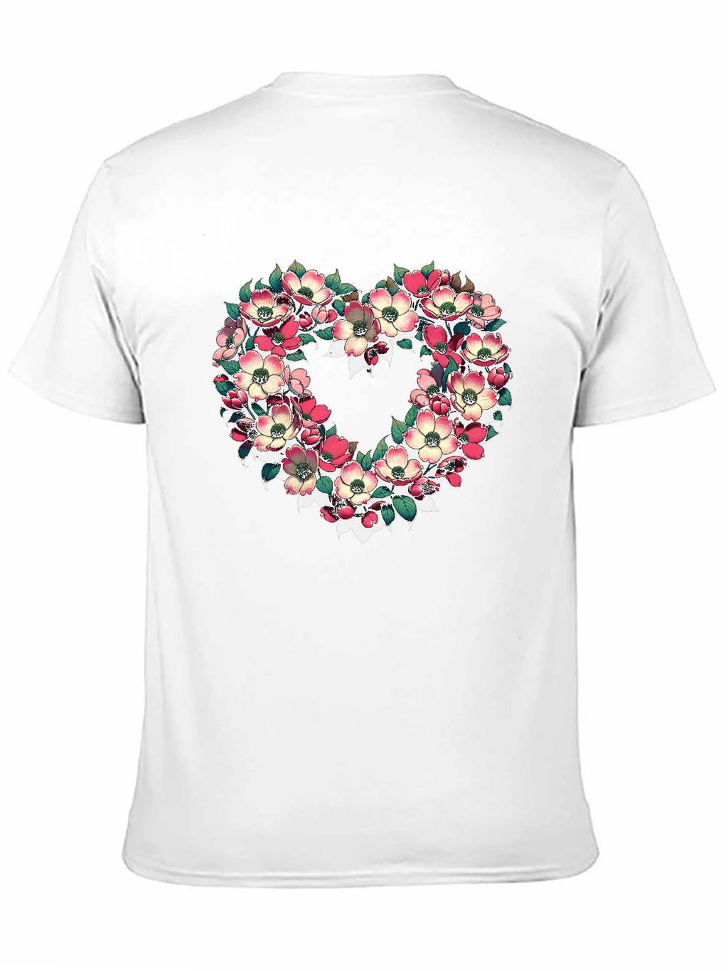Floral Heart Graphic T-Shirt - Black