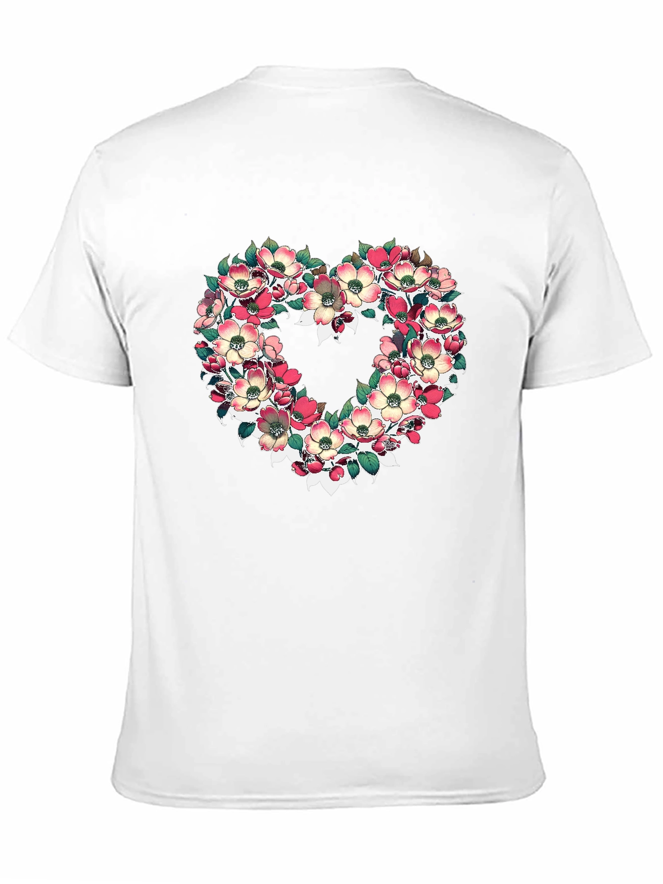 Floral Heart Graphic T-Shirt - Black