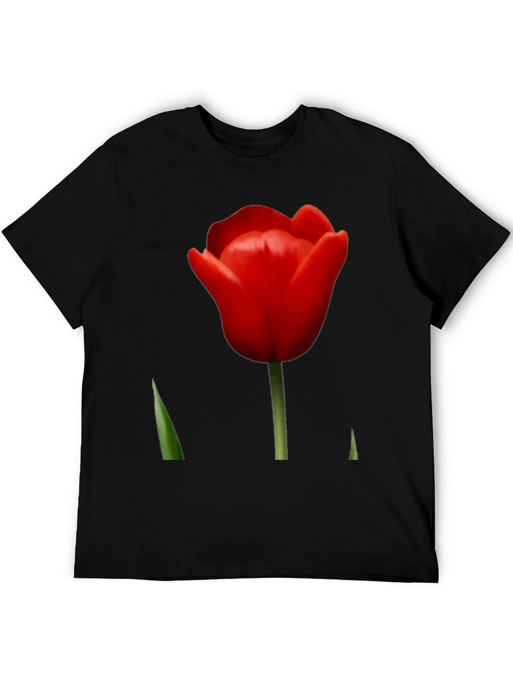 Red Tulip Graphic Tee - Stylish Floral Design