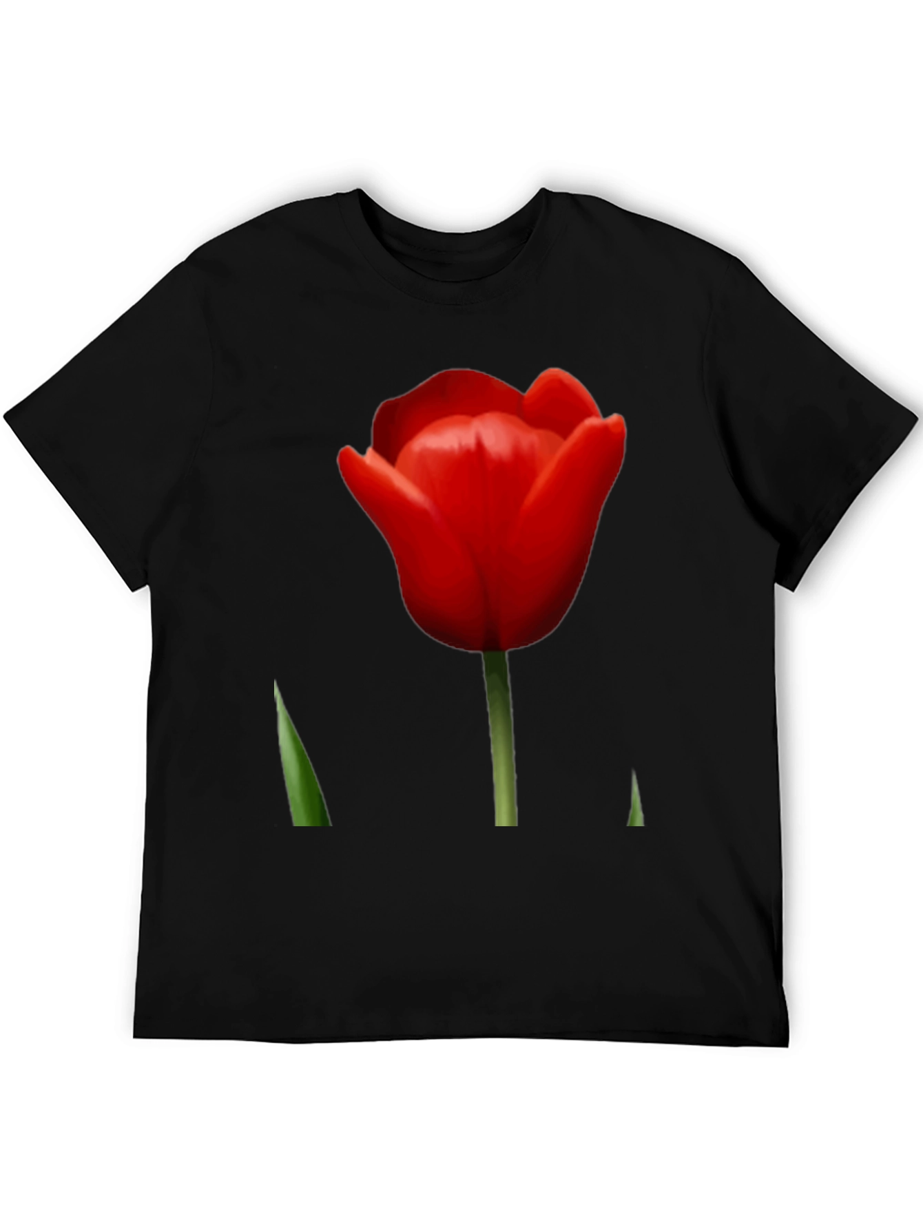 Red Tulip Graphic Tee - Stylish Floral Design