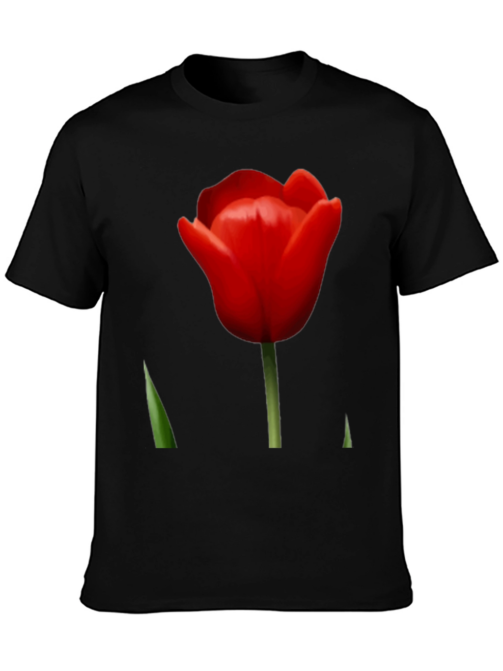 Red Tulip Graphic Tee - Stylish Floral Design