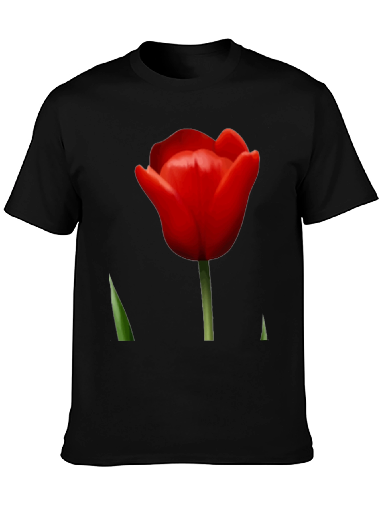 Red Tulip Graphic Tee - Stylish Floral Design