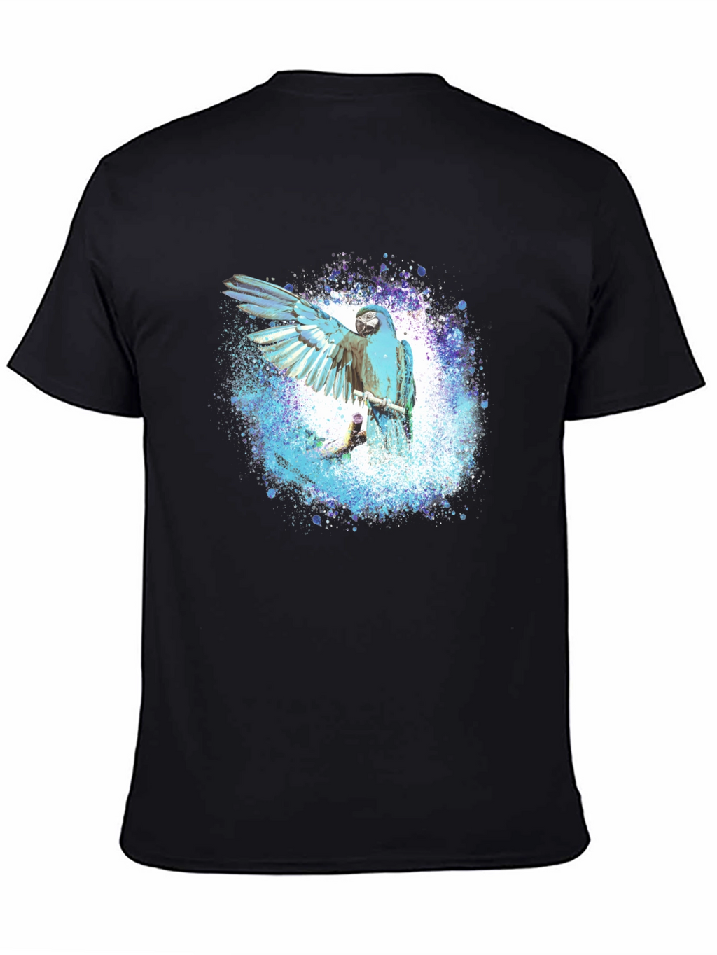 Blue Macaw Splash Mens Graphic Tee