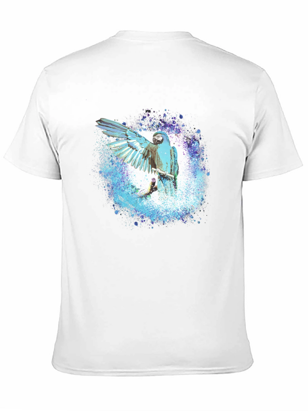 Blue Macaw Splash Mens Graphic Tee