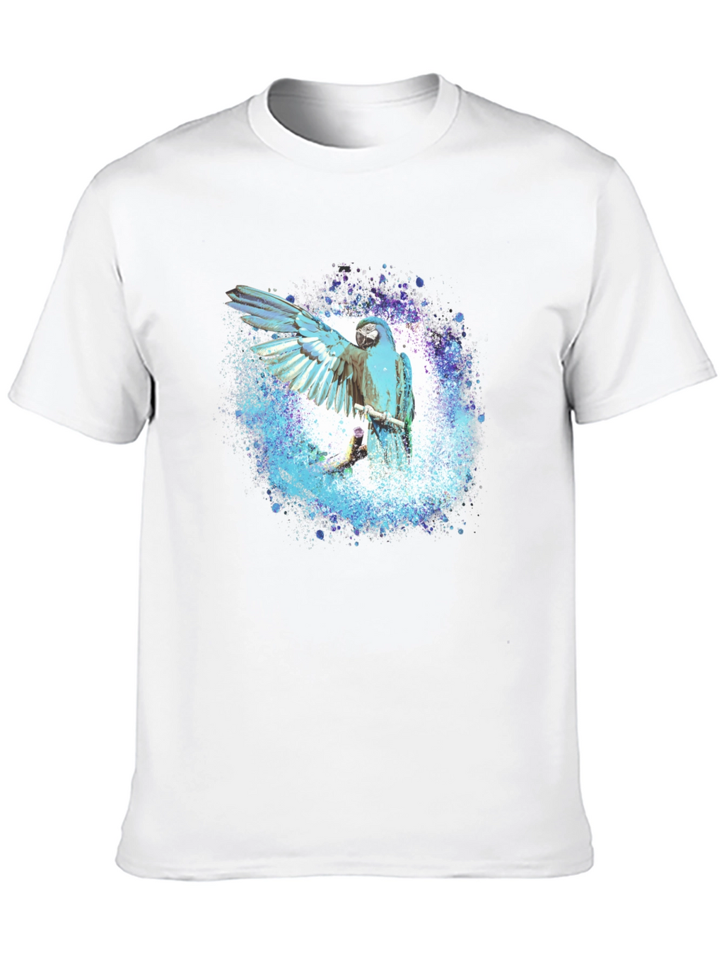 Blue Macaw Splash Mens Graphic Tee