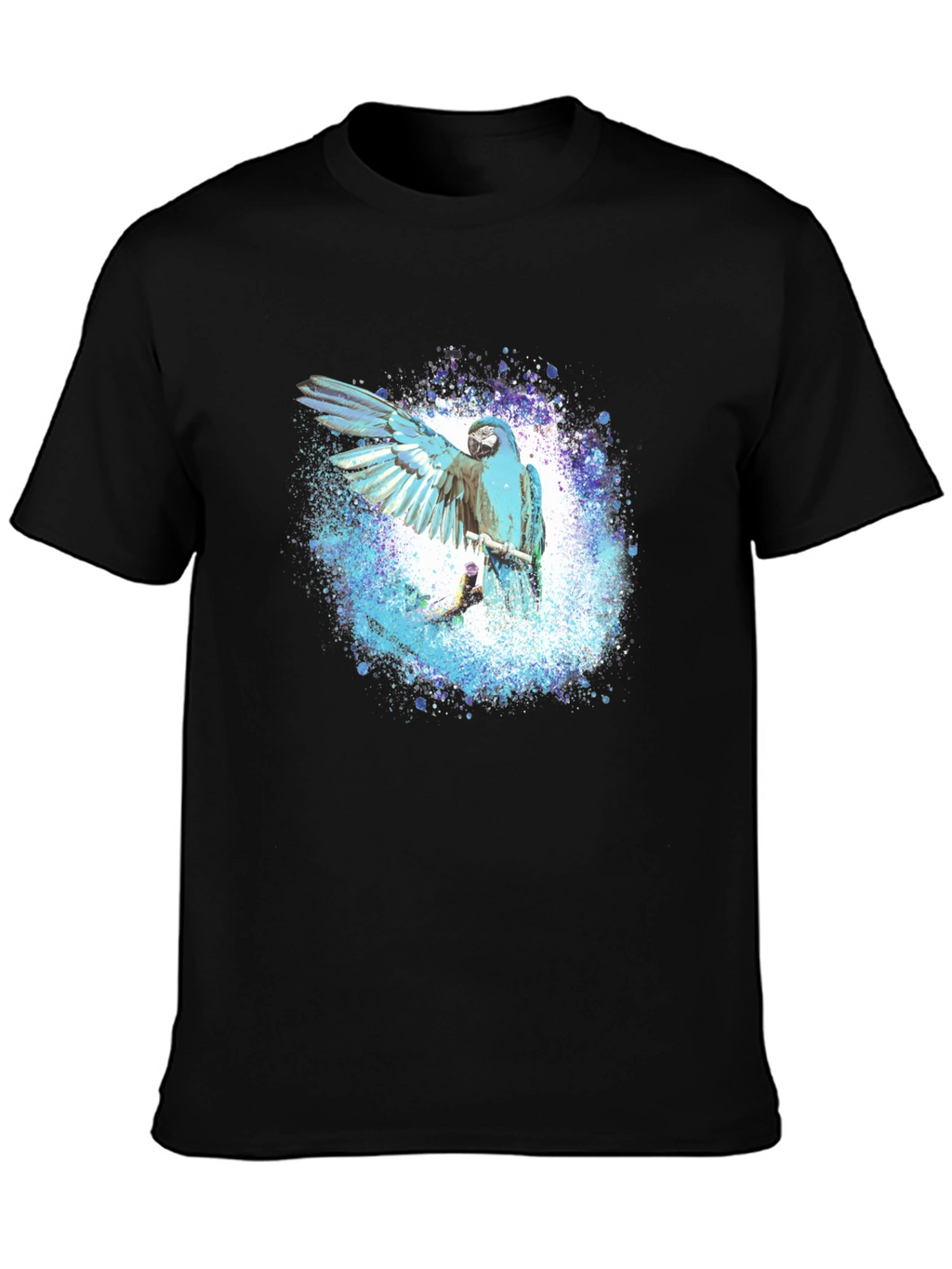 Blue Macaw Splash Mens Graphic Tee