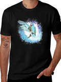 Blue Macaw Splash Mens Graphic Tee