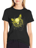Skull Wings Graphic Black Tee