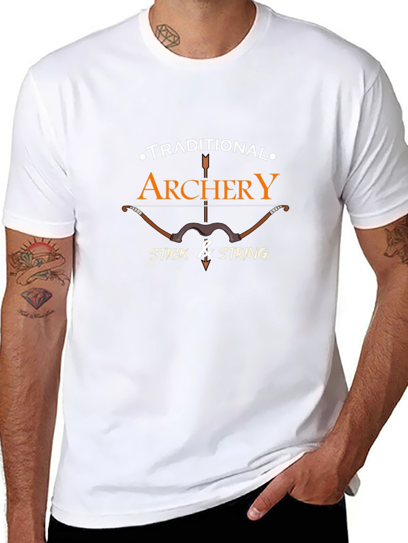Archery Graphic T-Shirt - Traditional Bow Hunter Tee