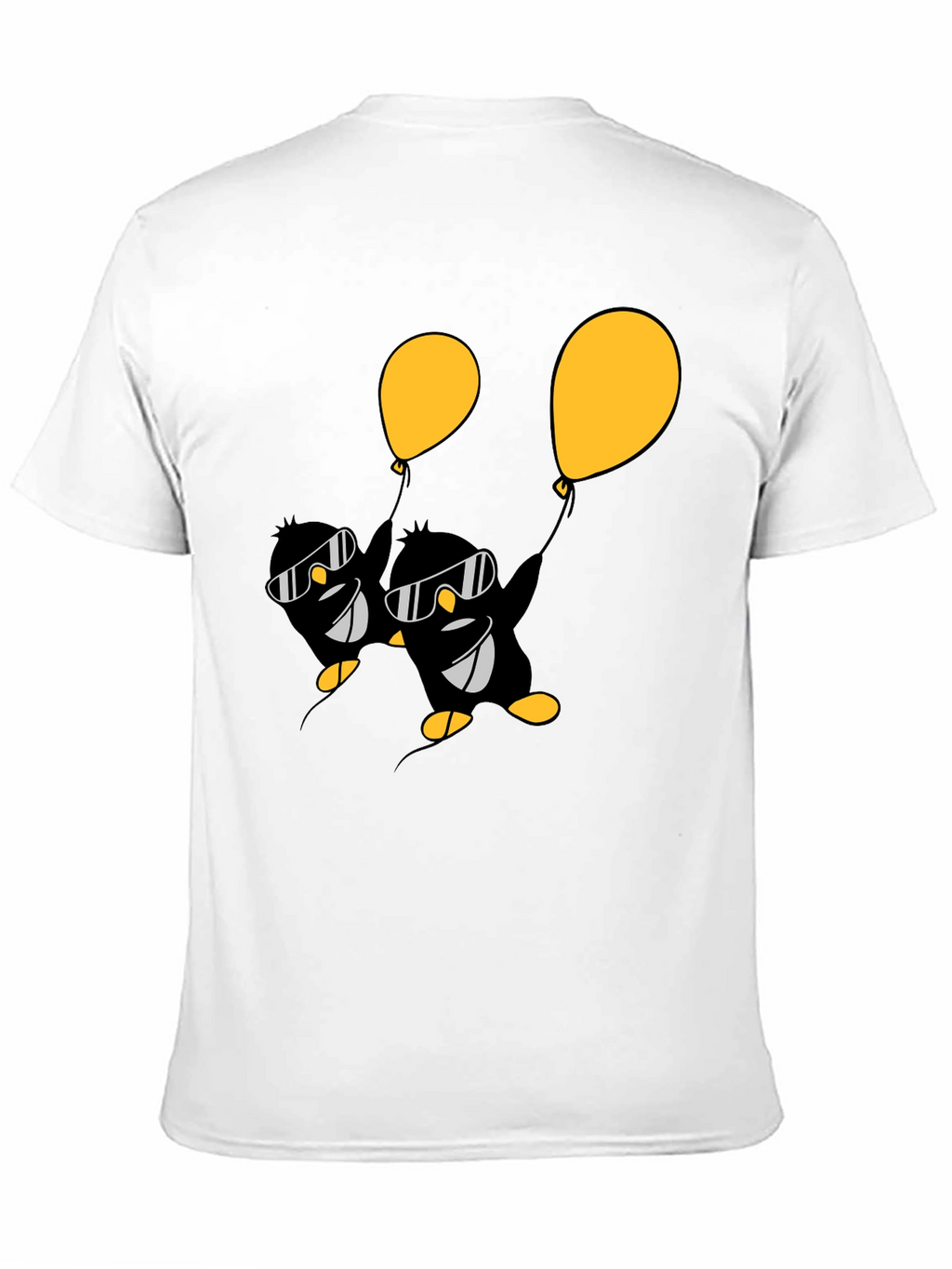 Cool Penguin Balloon Graphic Tee - Black
