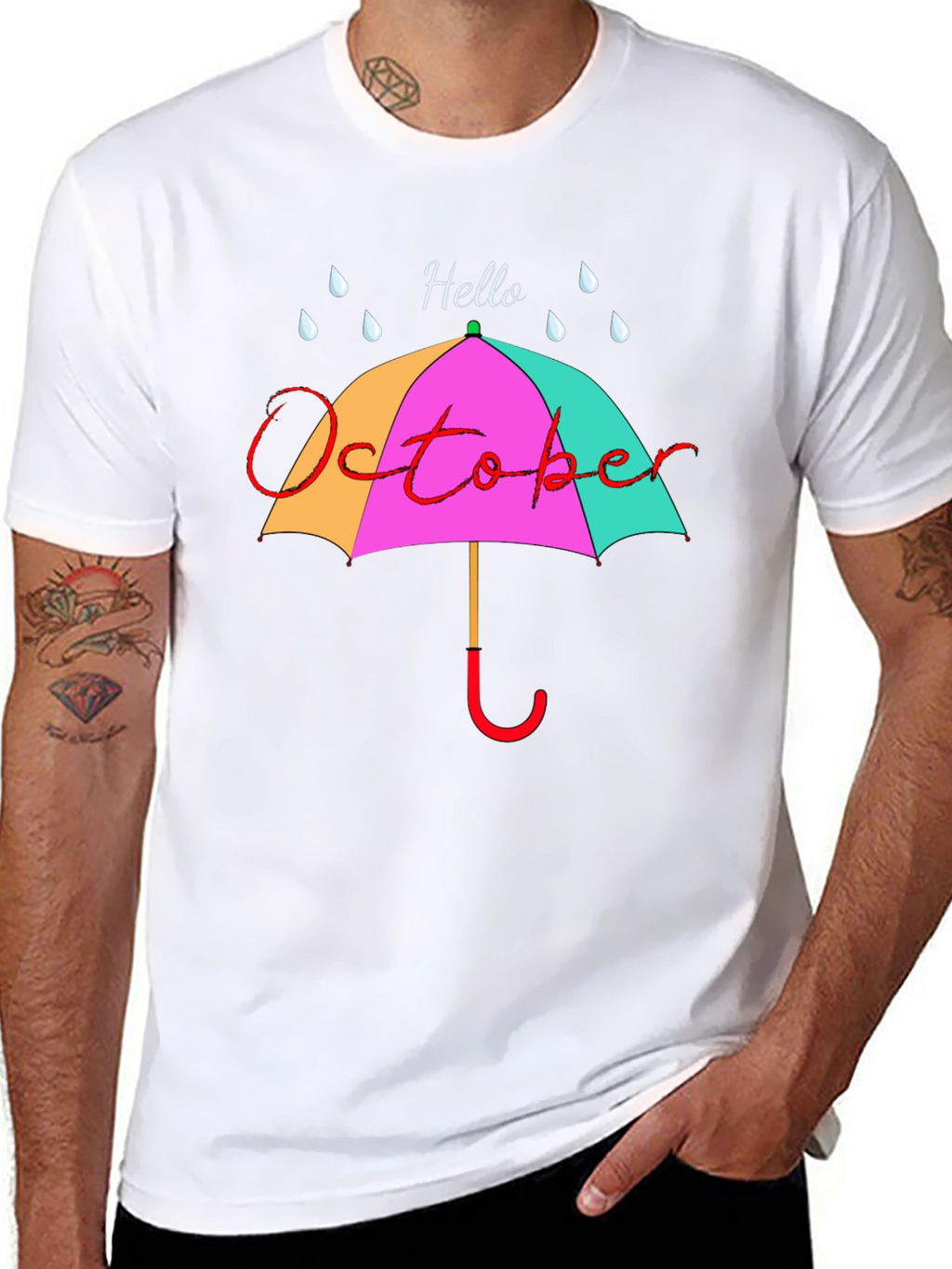 Hello October Umbrella Graphic Tee