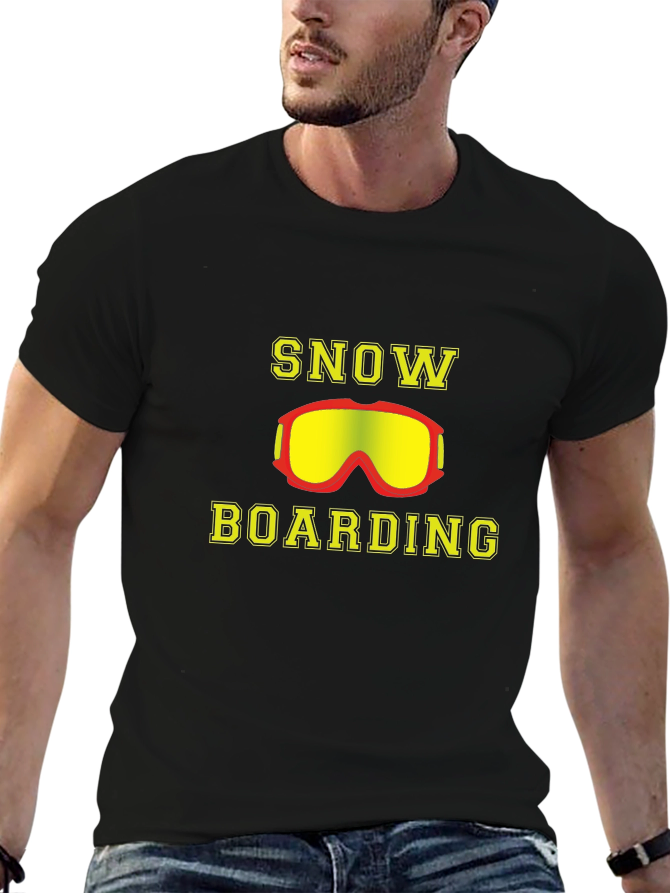 Snowboarding T-Shirt - Yellow Goggles Design