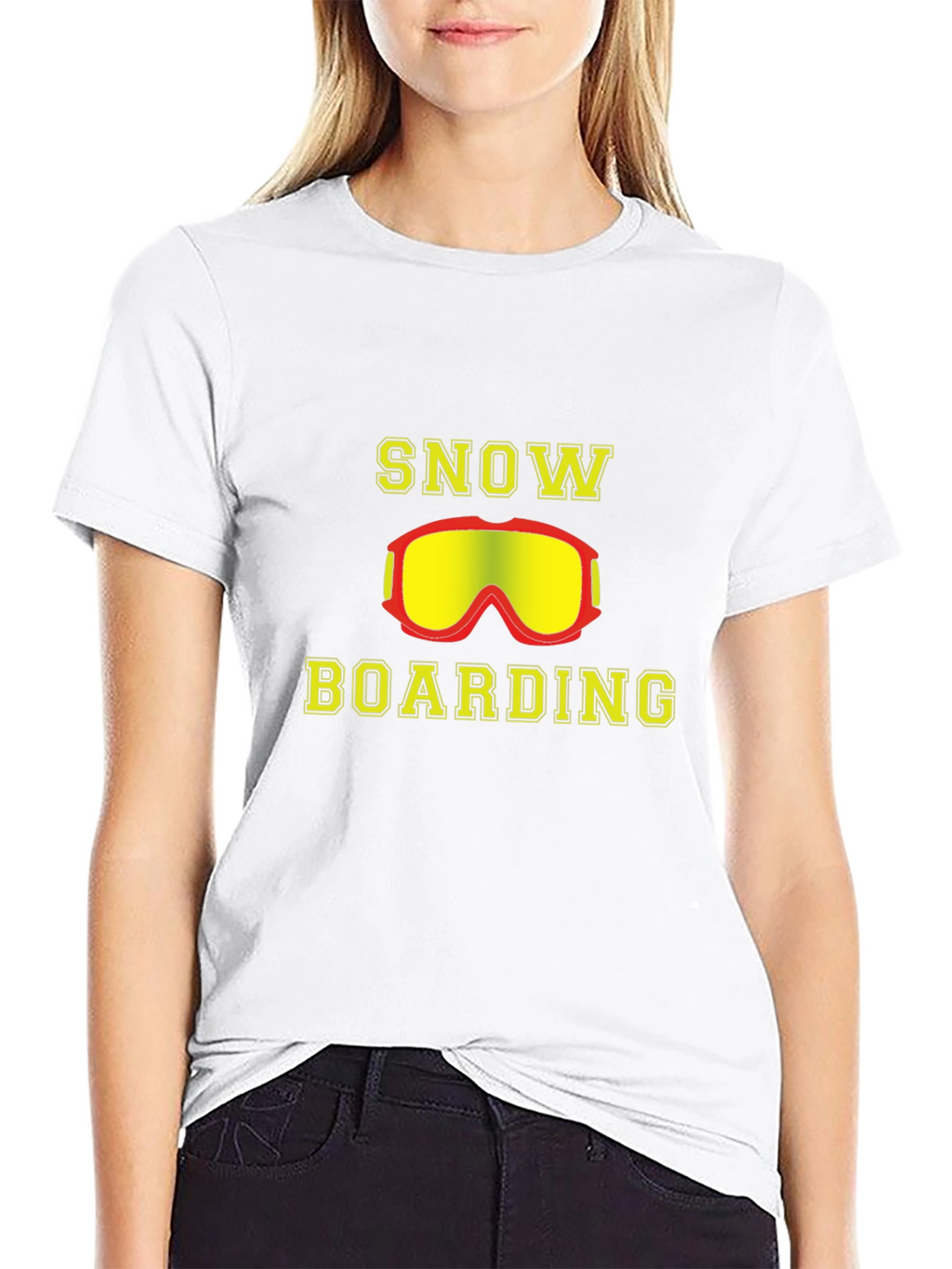 Snowboarding T-Shirt - Yellow Goggles Design