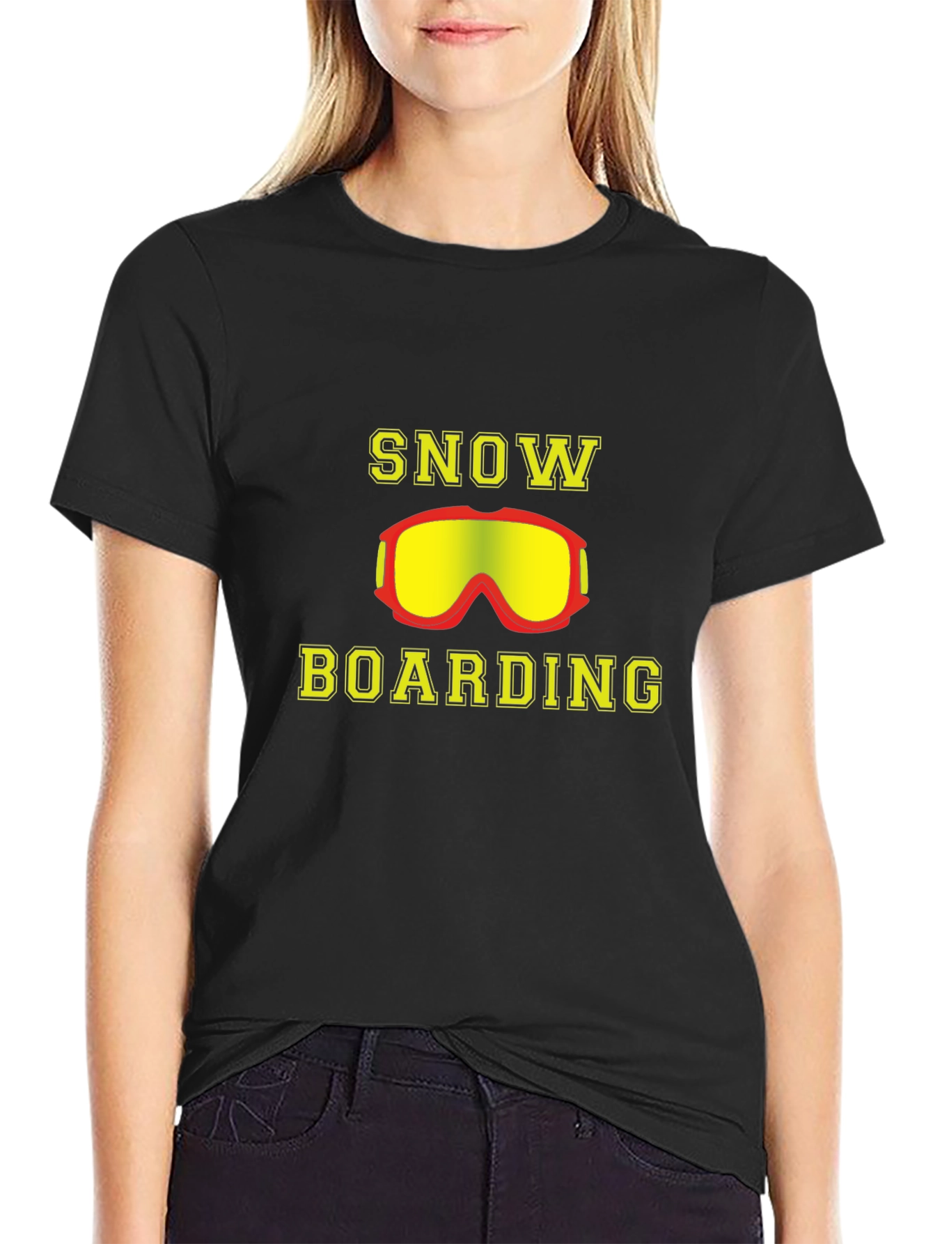 Snowboarding T-Shirt - Yellow Goggles Design