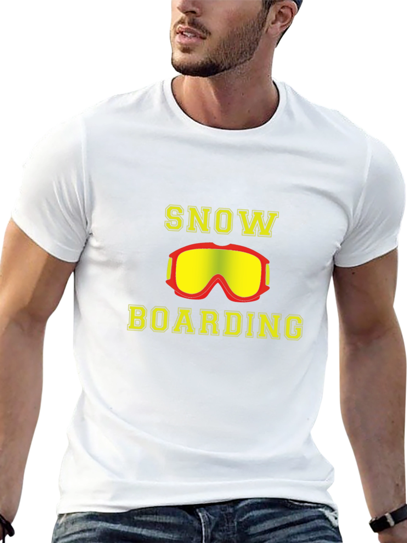 Snowboarding T-Shirt - Yellow Goggles Design