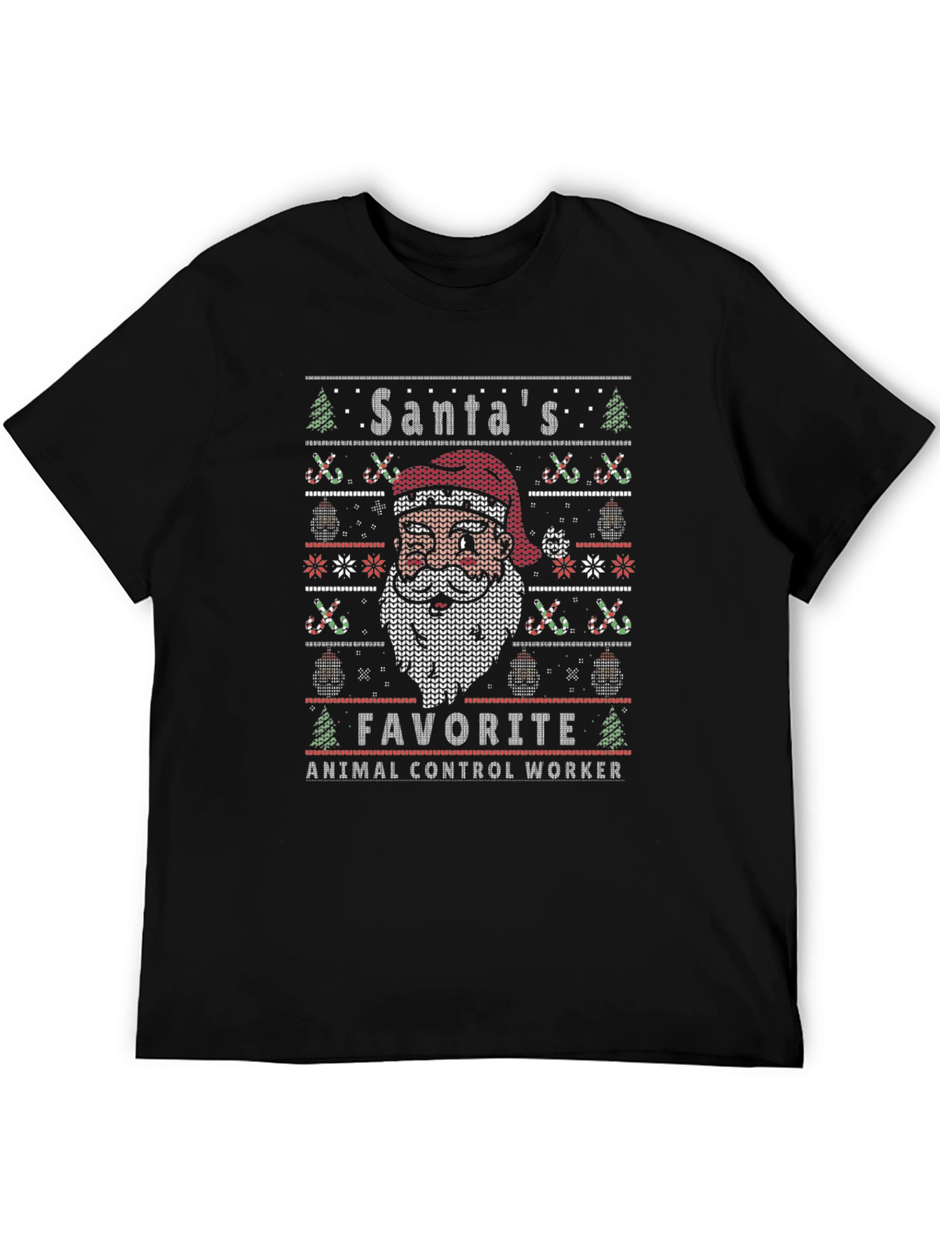 Santas Favorite Animal Control Worker Ugly Christmas T-Shirt