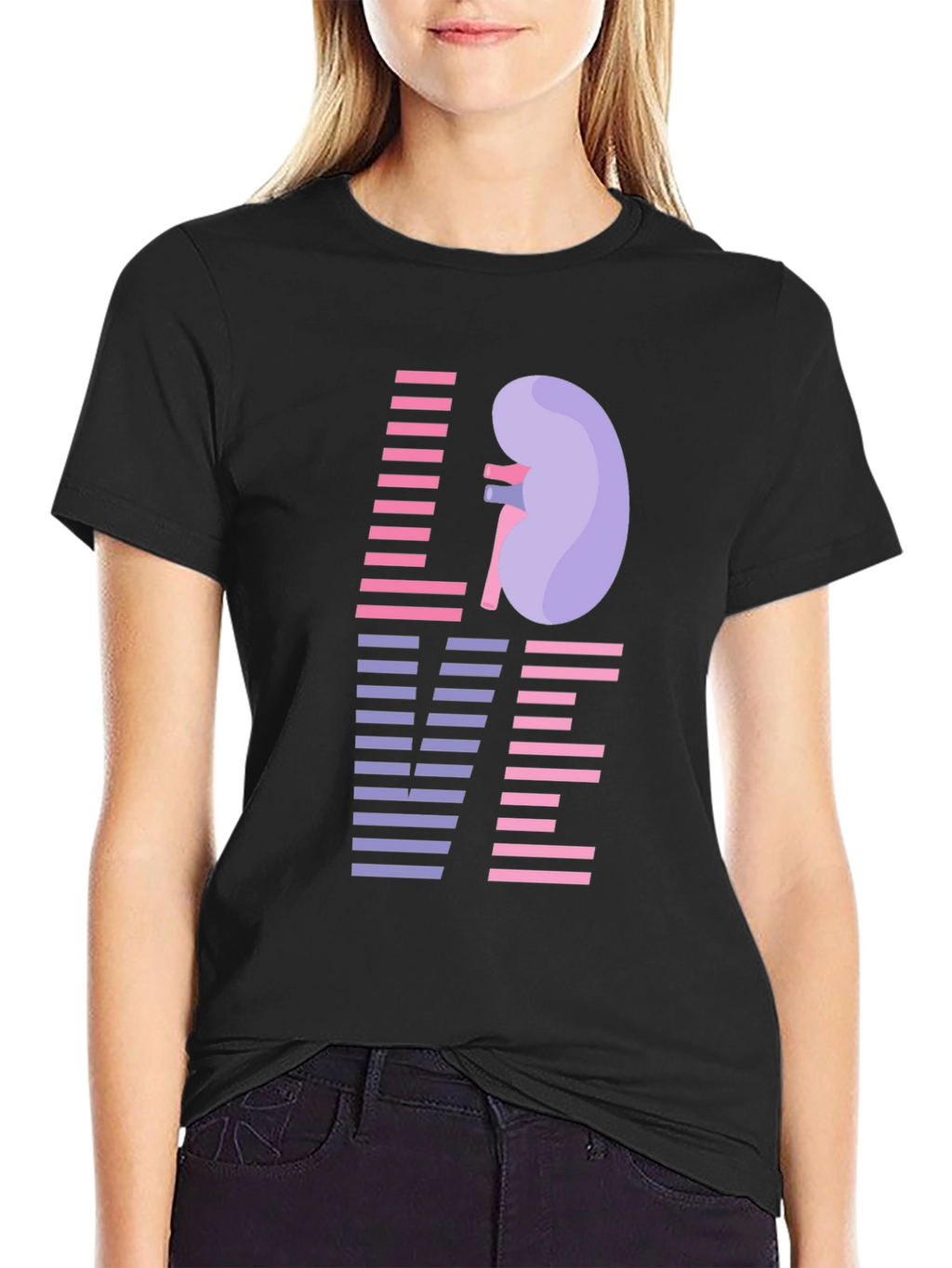 Love Kidney Graphic T-Shirt - Black
